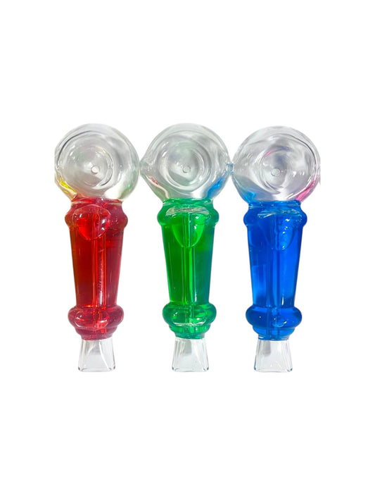 H6 5" Freezable Straight Spoon w/ Flat Mouthpiece Handpipe Assorted Colors 5ct