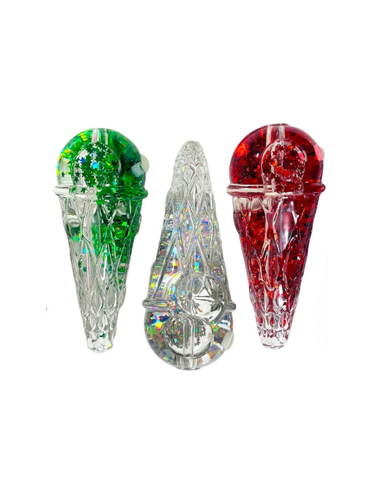 H1 4" Freezable Ice Cream Cone Handpipe Assorted Colors 5ct