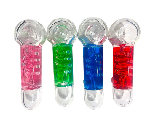 H4 5" Freezable Curly Spoon Handpipe Assorted Colors 5ct