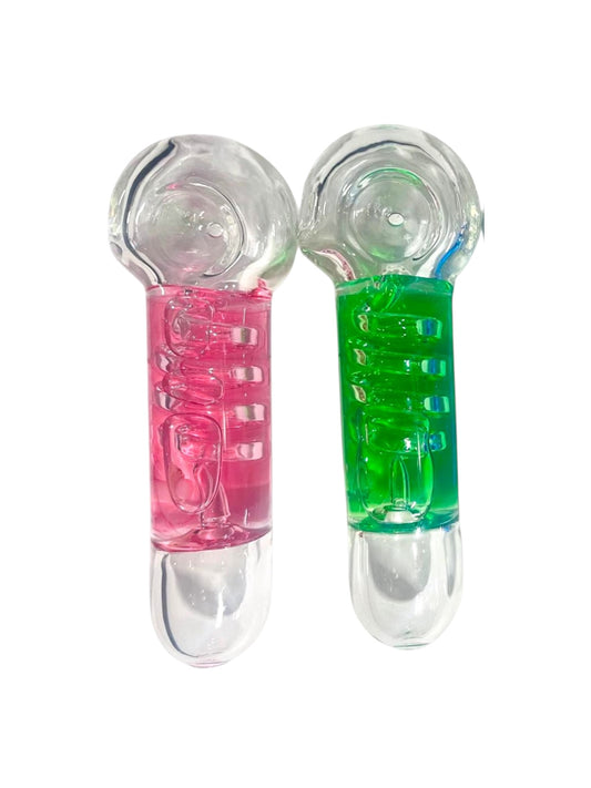 H4 5" Freezable Curly Spoon Handpipe Assorted Colors 5ct