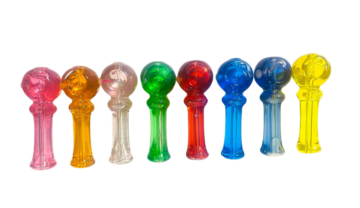 H5 4" Freezable Straight Spoon with Ring Handpipe Assorted Colors 5ct