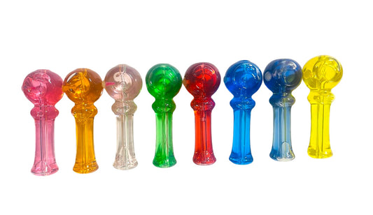 H5 4" Freezable Straight Spoon with Ring Handpipe Assorted Colors 5ct