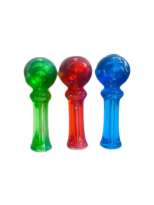 H5 4" Freezable Straight Spoon with Ring Handpipe Assorted Colors 5ct