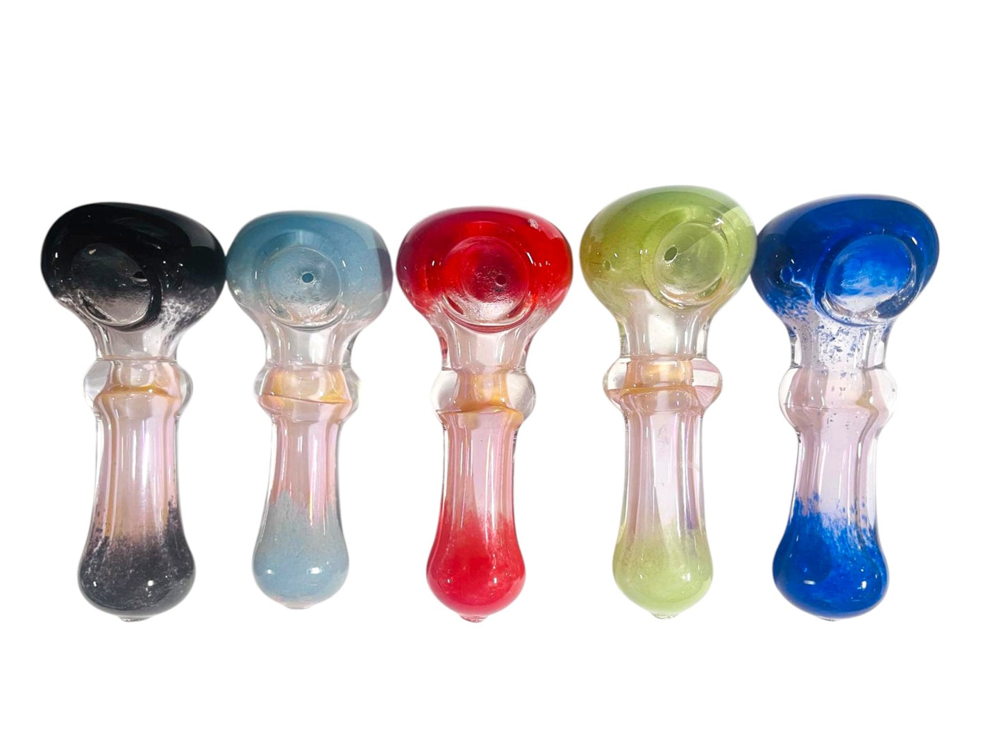 H13 4" Gold Fume Frit Handpipe Assorted Colors 5ct