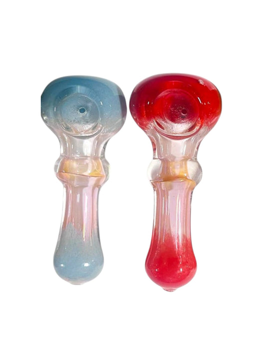 H13 4" Gold Fume Frit Handpipe Assorted Colors 5ct