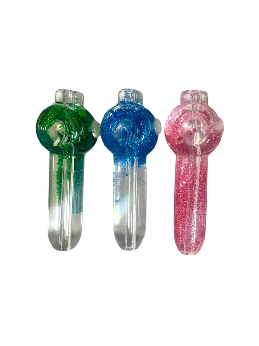 H8 5" Freezable Straight Glitter Spoon Handpipe Assorted Colors 5ct