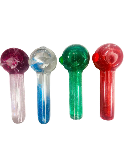 H15  5.5" Freezable Straight Glitter Handpipe Assorted Colors 5ct