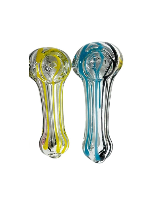 H21 3" Mini Peanut Shaped Striped Handpipe Assorted Colors 5ct
