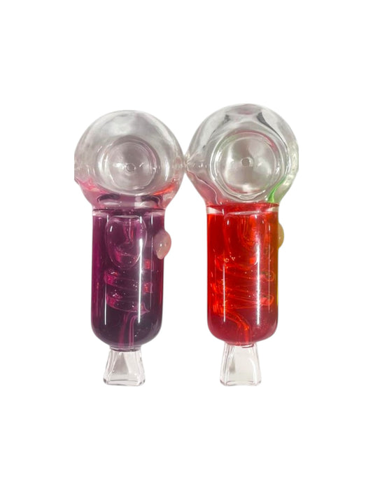 H16 4" Freezable Curly w/ Flat Mouthpiece Handpipe Assorted Colors 5ct