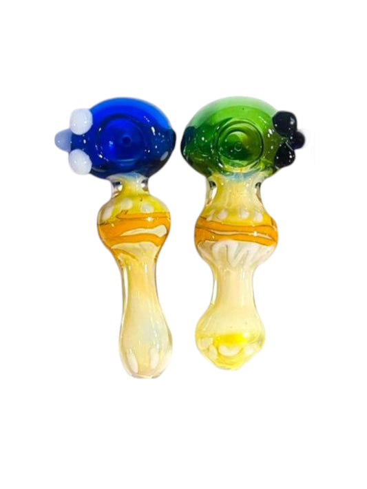 H20 4" Slime Fumed Dotted Handpipe Assorted Colors 5ct