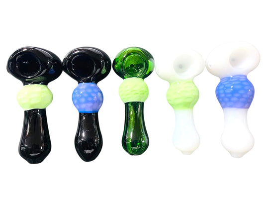 H27 4" Milky Colored Handpipe Assorted Colors 5ct