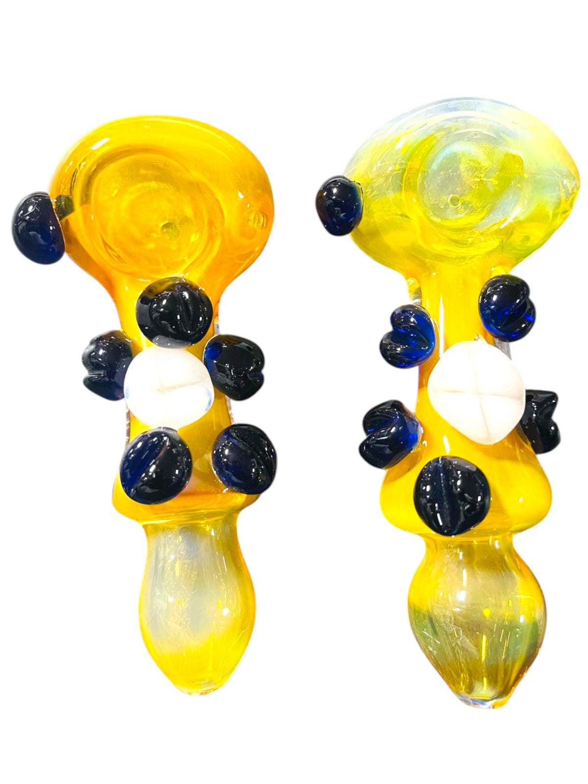 H28 4" Pure Fumed Dotted Handpipe Assorted Colors 5ct