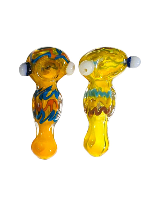 H23 4" Fumed Cube Hold Handpipe Assorted Colors 5ct