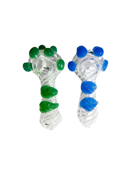H24 4.5" Handpipe w/ Slime Leaf Design Assorted Colors 5ct