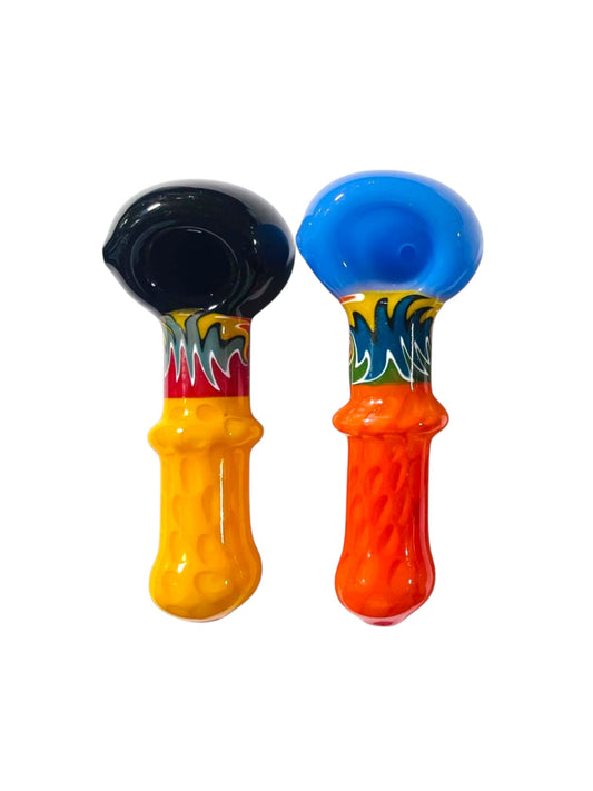 H26 4.5" Milky Wigwag Colored Handpipe Assorted Colors 5ct
