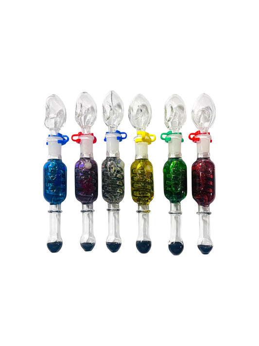 H31 8" 2in1 Freezable Nectar Collector & Handpipe Assorted Colors 5ct