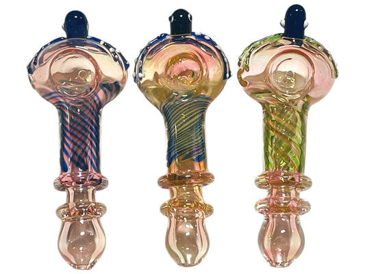 H42 5" Raged Octopus Swirl Handpipe Assorted Colors 5ct