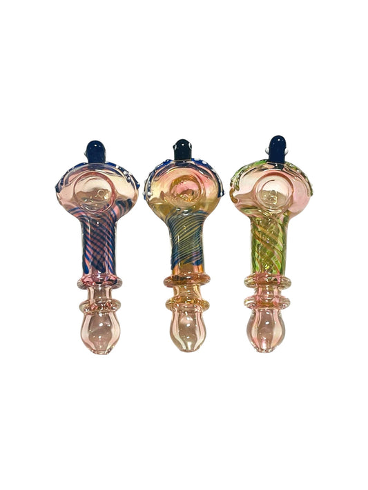H57 5" Gold Fume Octopus Head Handpipe Assorted Colors 5ct
