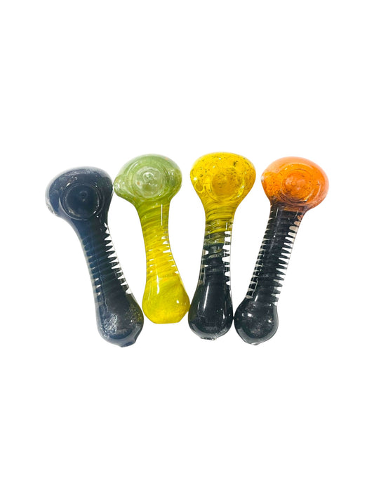 H40 4" Dual Color Swirl Handpipe Assorted Colors 5ct