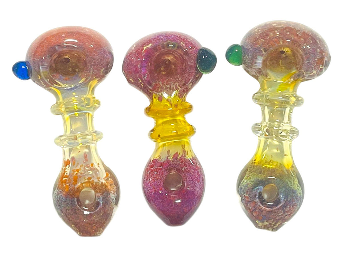 H43 5" Thick Double Bowl Fumed Donut Handpipe Assorted Colors 5ct