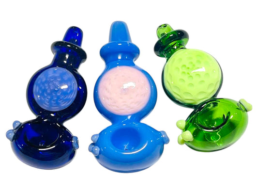 H49 4" Slime Dotted Handpipe Assorted Colors 5ct
