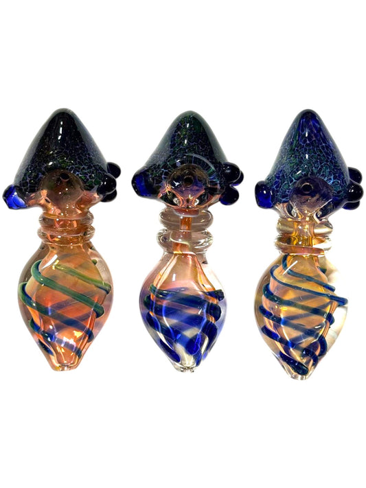 H84 4" Cone Head w/ Flat Mouthpiece Handpipe Assorted Colors 5ct