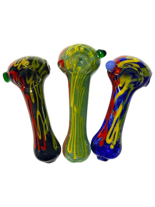 H91 4" Colored Handpipe w/ Flat Mouthpiece Assorted Colors 5ct