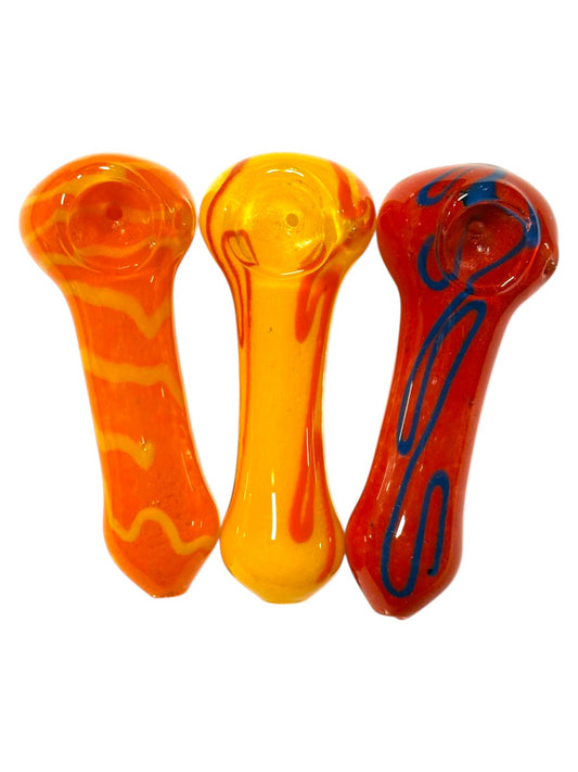 H92 4" Colored Handpipe w/ Round Mouthpiece Assorted Colors 5ct