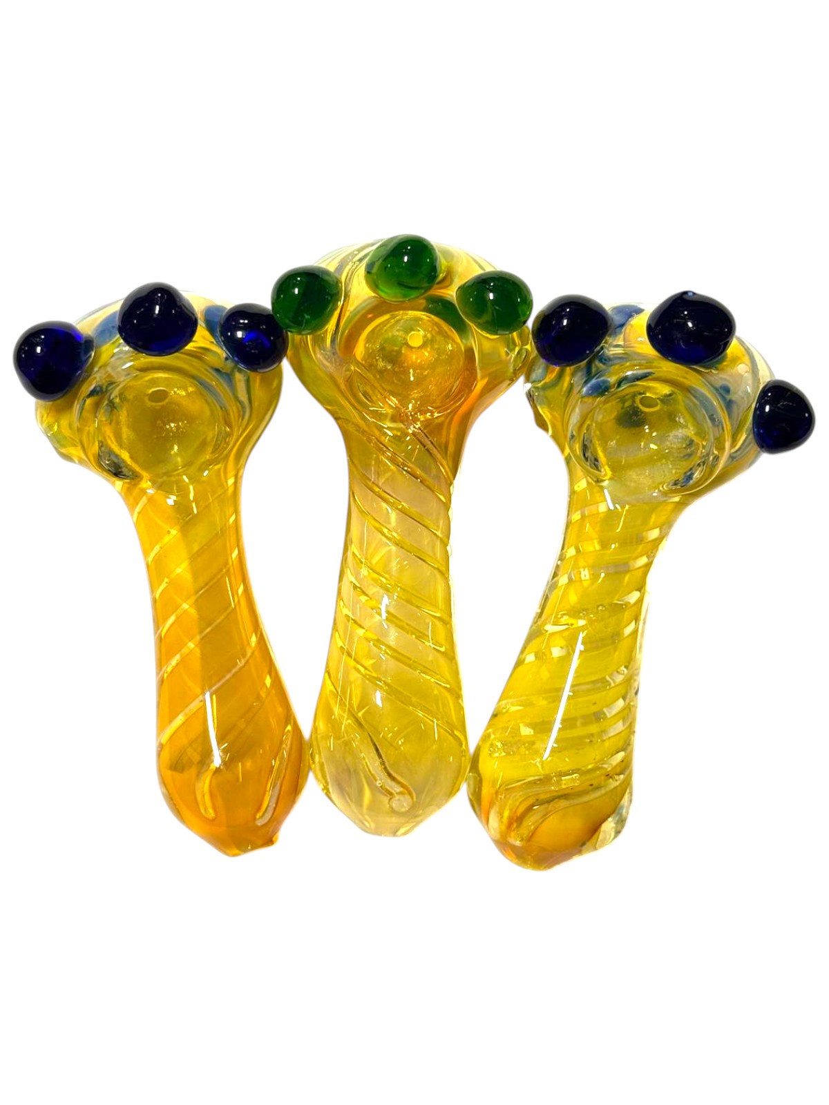 H88 4" Gold Fumed Swirl Handpipe Assorted Colors 5ct