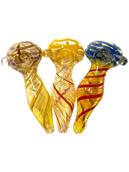 H93 4" Dual Colored Fumed Handpipe Assorted Colors 5ct