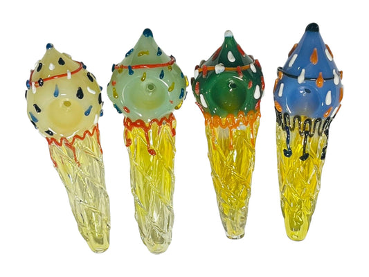 H71 5" Ice Cream Cone Handpipe Assorted Colors 5ct