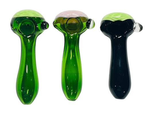 H72 4.5" Colored Fumed w/ Milky Head Handpipe Assorted Colors 5ct