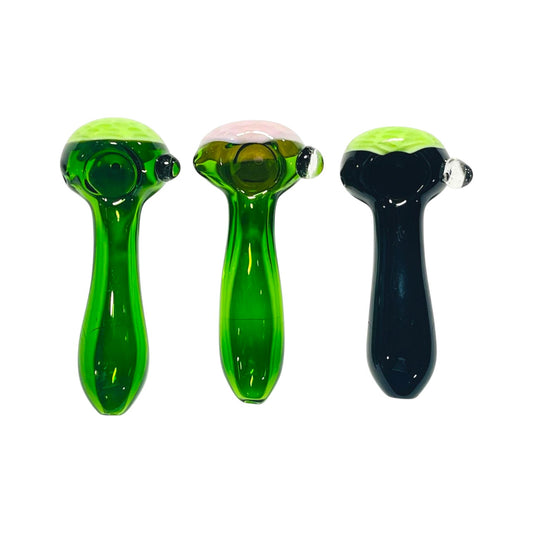 H72 4.5" Colored Fumed w/ Milky Head Handpipe Assorted Colors 5ct