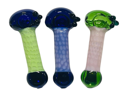 H68 4" Dotted Milky Body Handpipe Assorted Colors 5ct