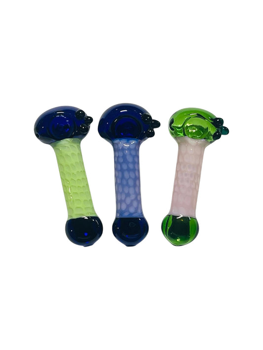 H68 4" Dotted Milky Body Handpipe Assorted Colors 5ct