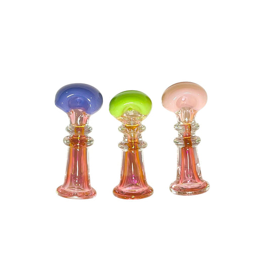 H76 4" Silver Fumed w/ Round Mouthpiece Handpipe Assorted Colors 5ct