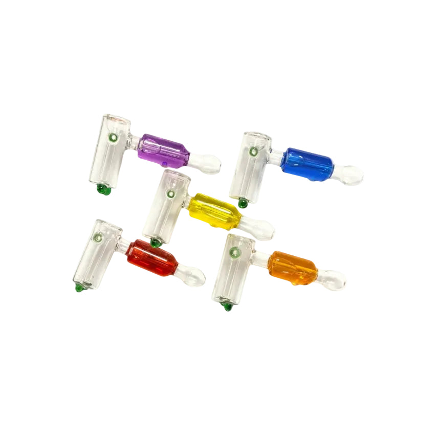 H3 5" Freezable Straight Hammer Handpipe Assorted Colors 5ct