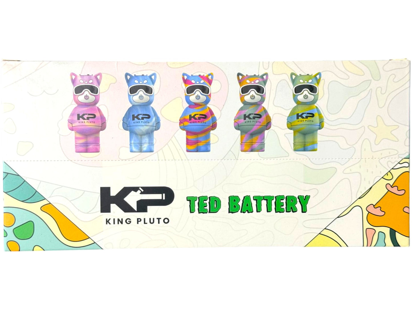 King Pluto Ted 510 Battery Tye-Dye Colors 10ct