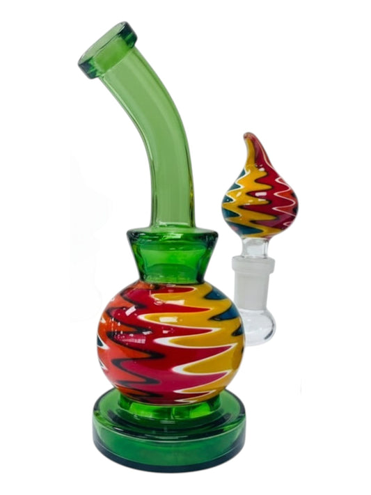 RG60 6" Colorful Wigwag w/ Matching Wigwag Bowl Waterpipe Assorted Colors