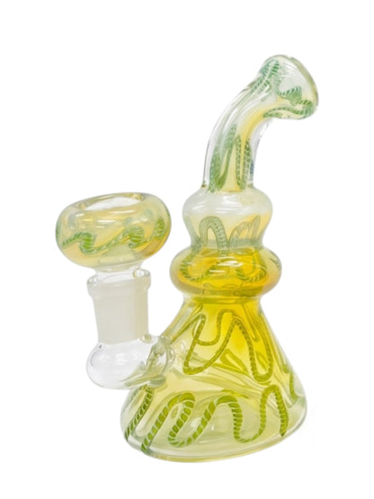 RG73 6" Fumed w/ Line Waves Waterpipe Assorted Colors