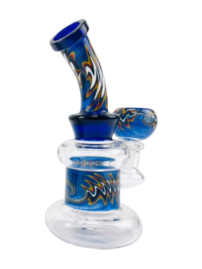 RG74 6" Wigwag Waves w/ Matching Bowl Waterpipe Assorted Colors
