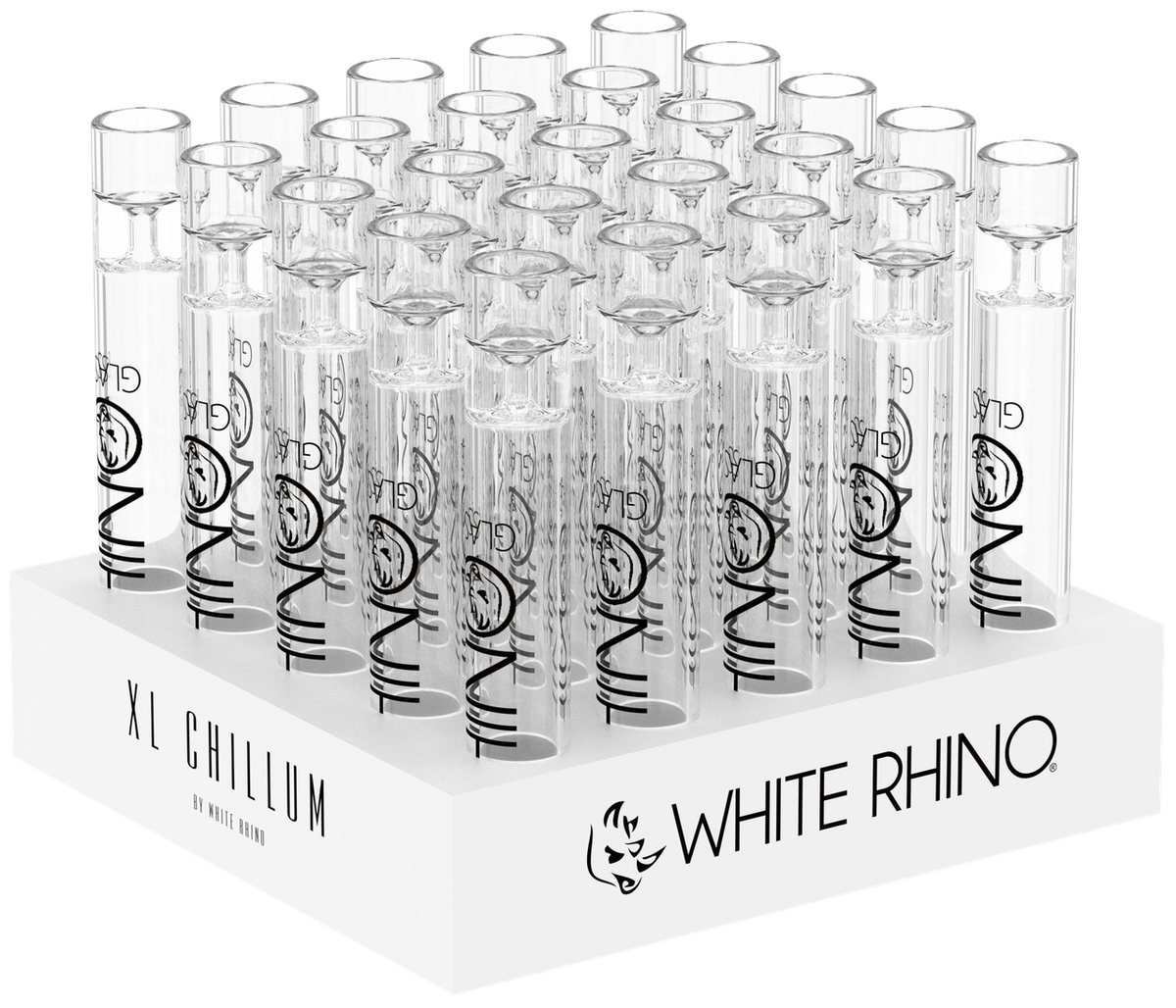 WHITE RHINO XL CHILLUM - 25ct DISPLAY