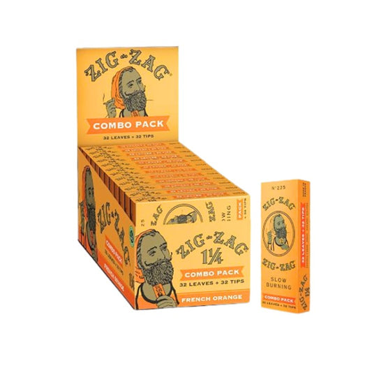 Zig Zag Papers Orange 1 1/4" Size + Tips Combo 24 CT