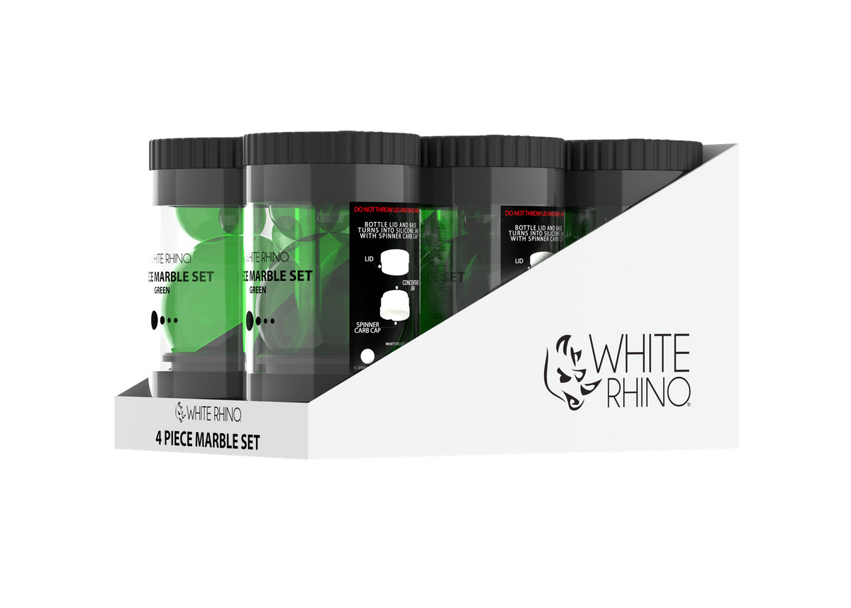 WHITE RHINO TERP SLURPER 4 PIECE MARBLE SET GREEN -6ct DISPLAY