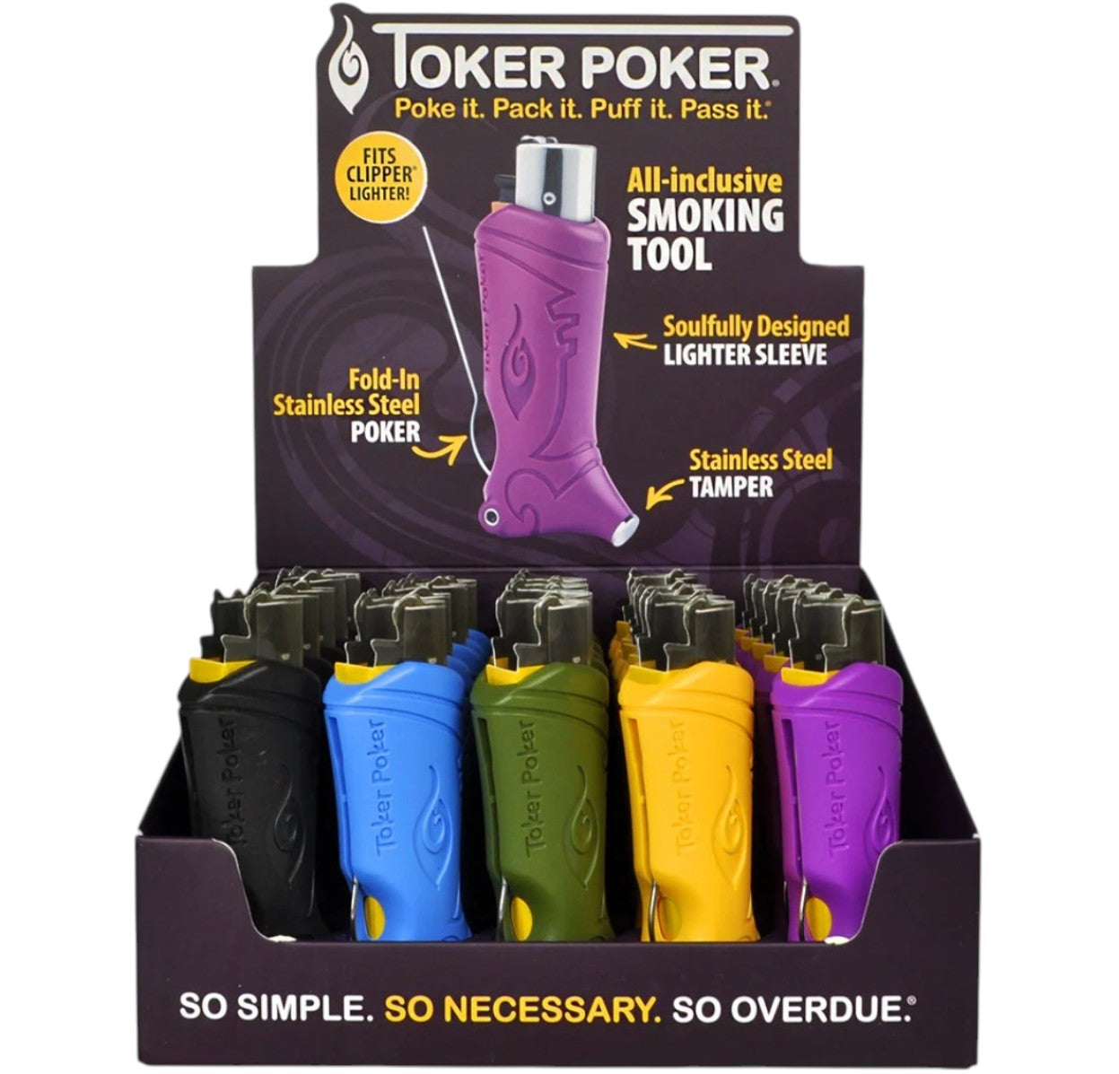Toker Poker Clipper - Standard Mixed Colors | 25ct Display