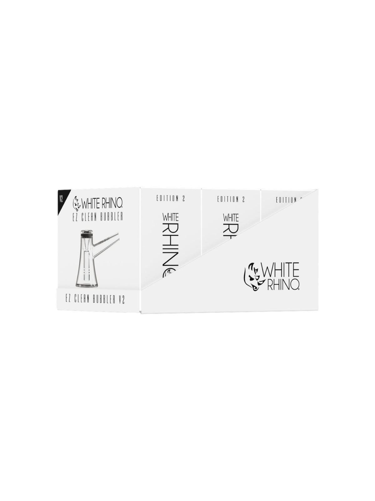 WHITE RHINO EZ CLEAN BUBBLER 2nd EDITION V2 -3ct DISPLAY