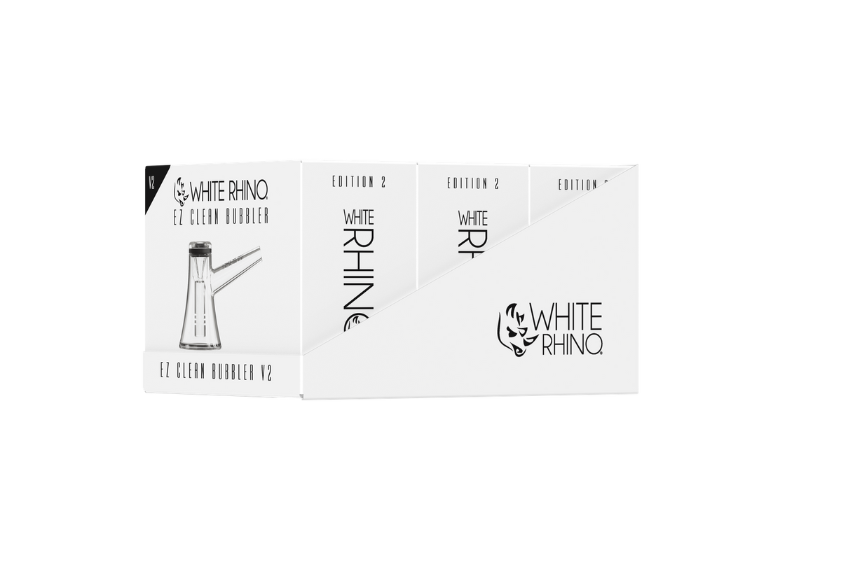 WHITE RHINO EZ CLEAN BUBBLER 2nd EDITION V2 -3ct DISPLAY