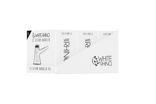 WHITE RHINO EZ CLEAN BUBBLER 2nd EDITION V2 -3ct DISPLAY