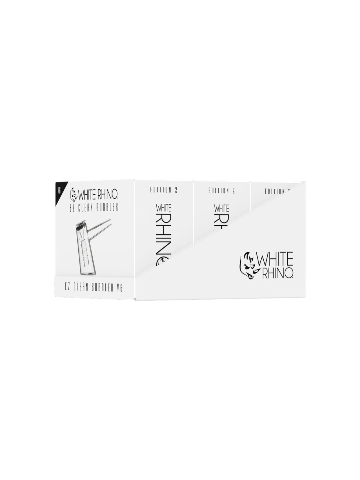 WHITE RHINO EZ CLEAN BUBBLER 2nd EDITION V6 -3ct DISPLAY