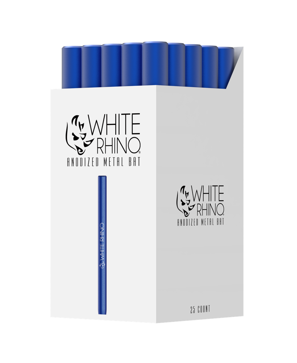 WHITE RHINO ANODIZED METAL BAT BLUE - 25ct DISPLAY